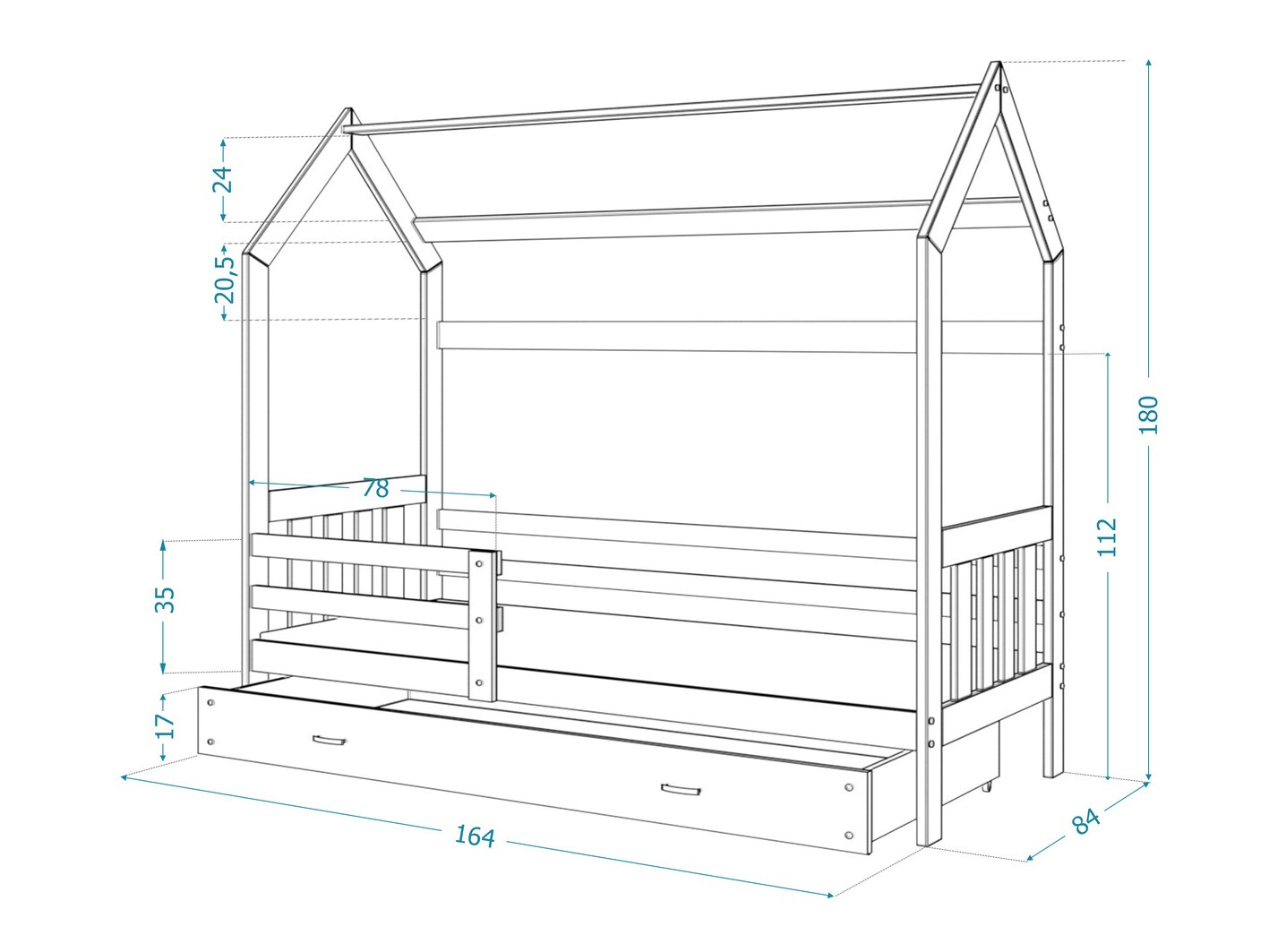Krevet Aurora 122 (Bijela)