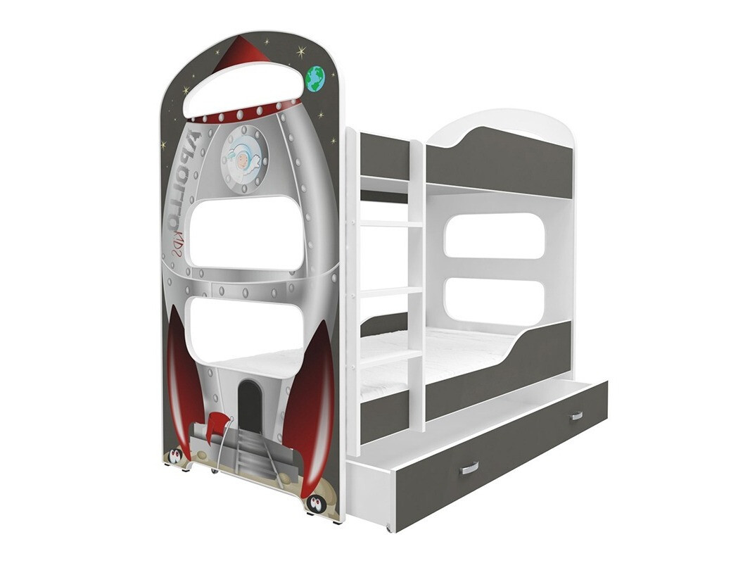 Krevet na kat Aurora 116 (Bijela + Siva)