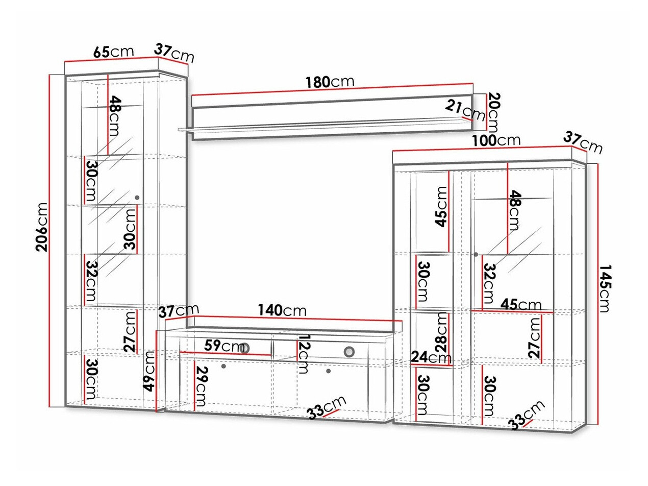 Set za dnevni boravak Salelbo 100 (Ariš Sibu + Tartuf hrast)