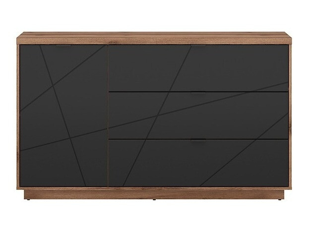 Komoda Fivale 100 (Tamni hrast Delano + Mat crna)