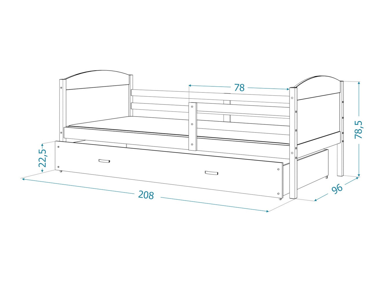 Krevet Aurora 129 (Siva)