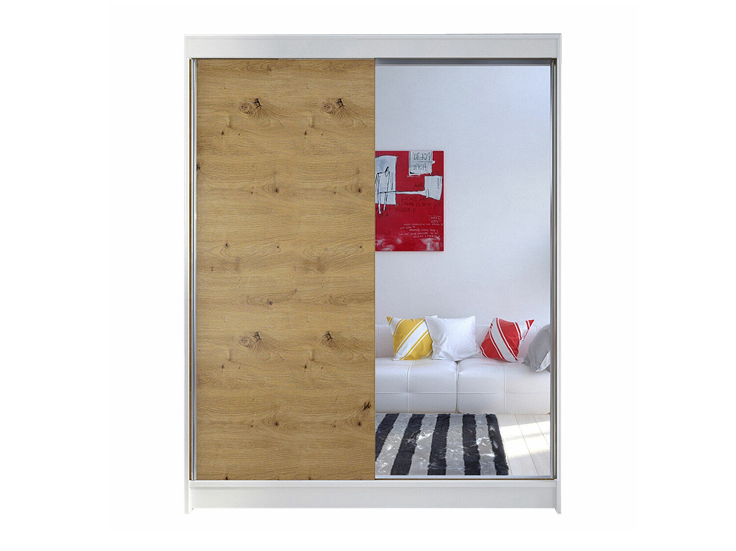 Ormar Closico 140 (Bijela + Hrast Artisan)