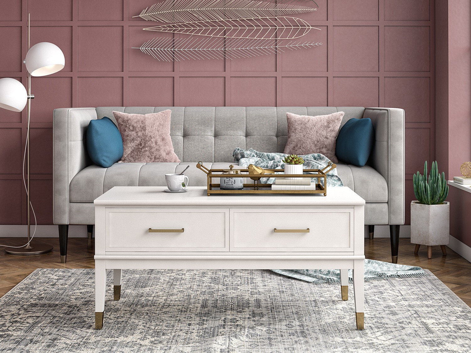 Transformirajući stolić za kavu CosmoLiving by Cosmopolitan Belromu 105 (Bijela)