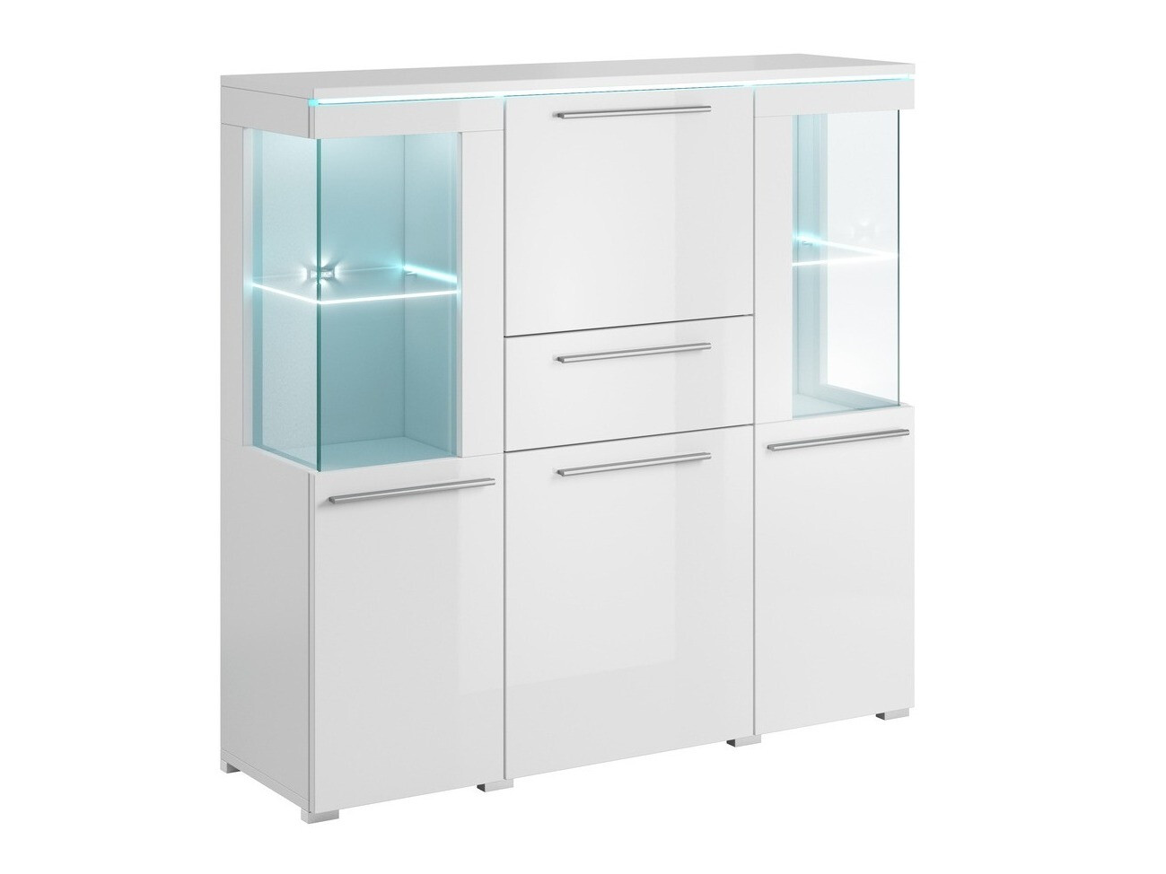 Komoda Torvire 115 (Bijela + Sjajno bijela)