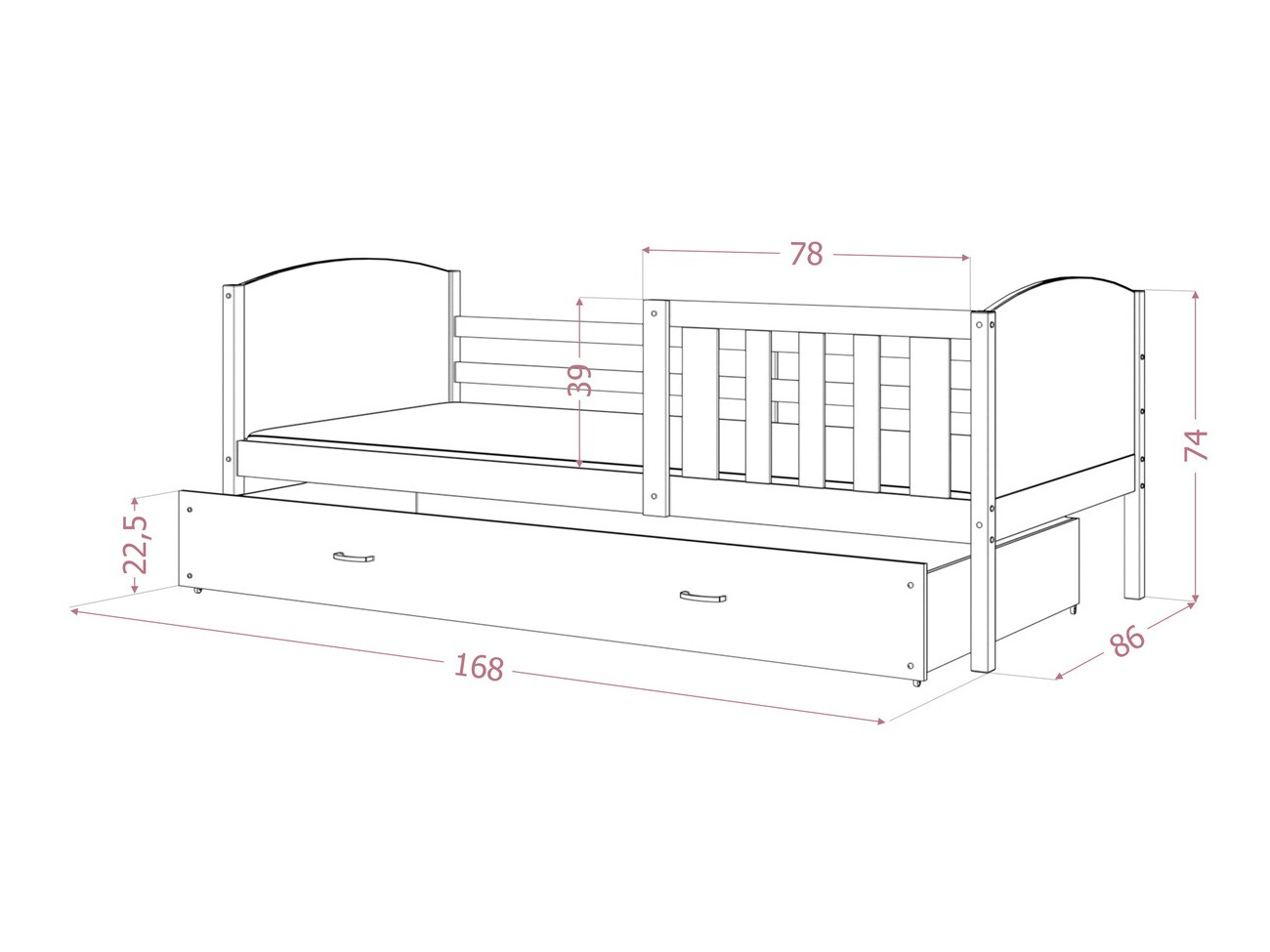 Krevet Aurora 131 (Siva)