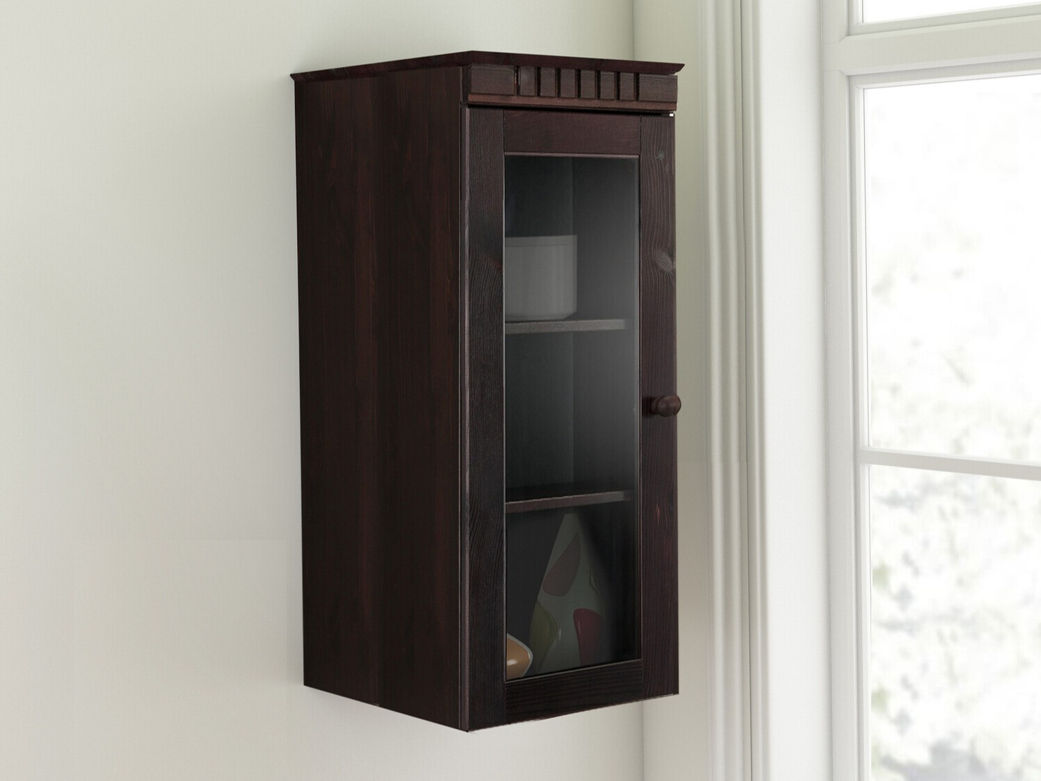 Zidna polica Elbelba 104 (Tamno smeđa)