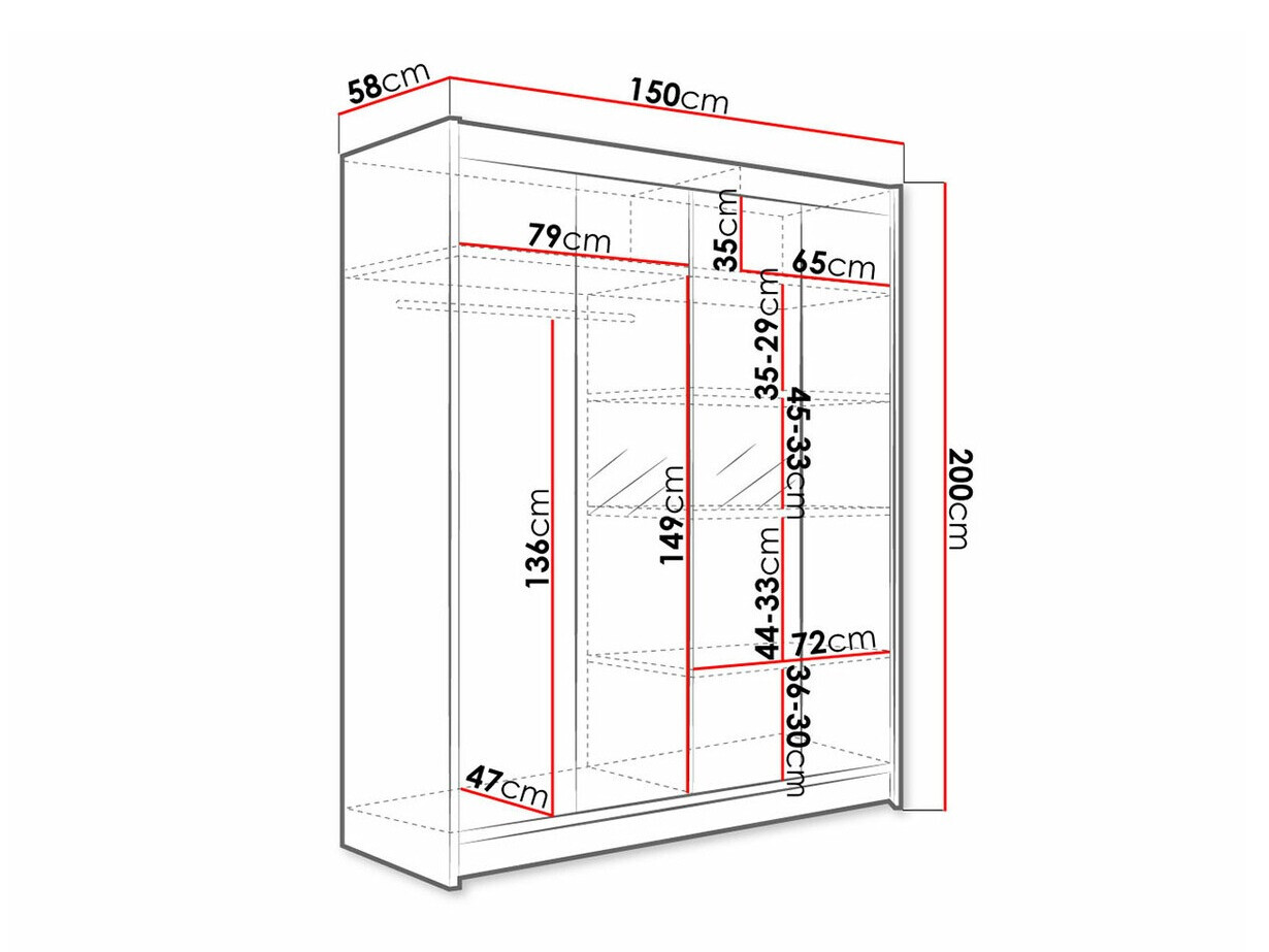 Ormar Closico Vastor II (Crna + Hrast Artisan)