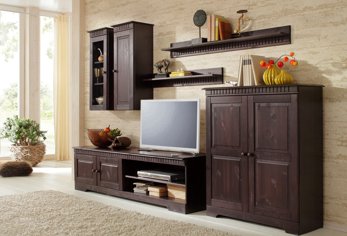 Zidna polica Elbelba 104 (Tamno smeđa)