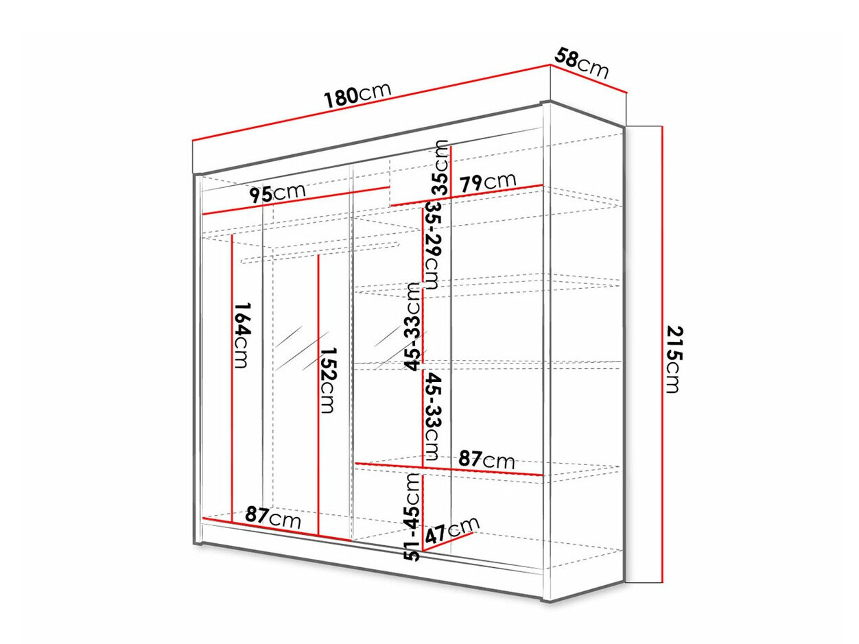 Ormar Closico 138 (Crna + Hrast Artisan)