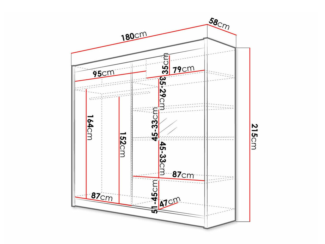 Ormar Closico Cavaris I (Bijela + Hrast Artisan)