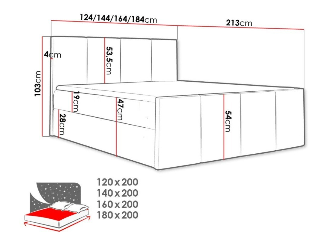 Boxspring krevet Baltimore 154 (Soft 017)