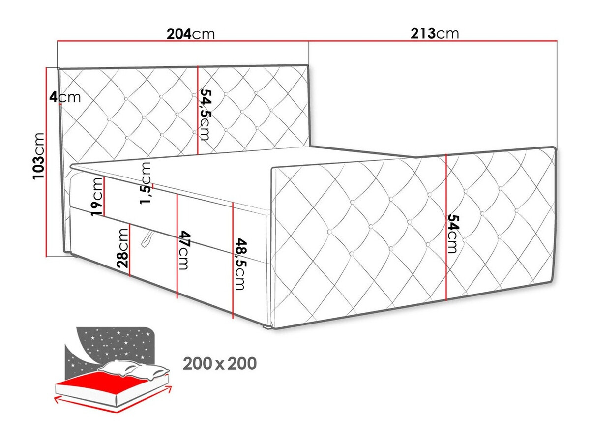 Boxspring krevet Carmen (Amor Velvet 4306)