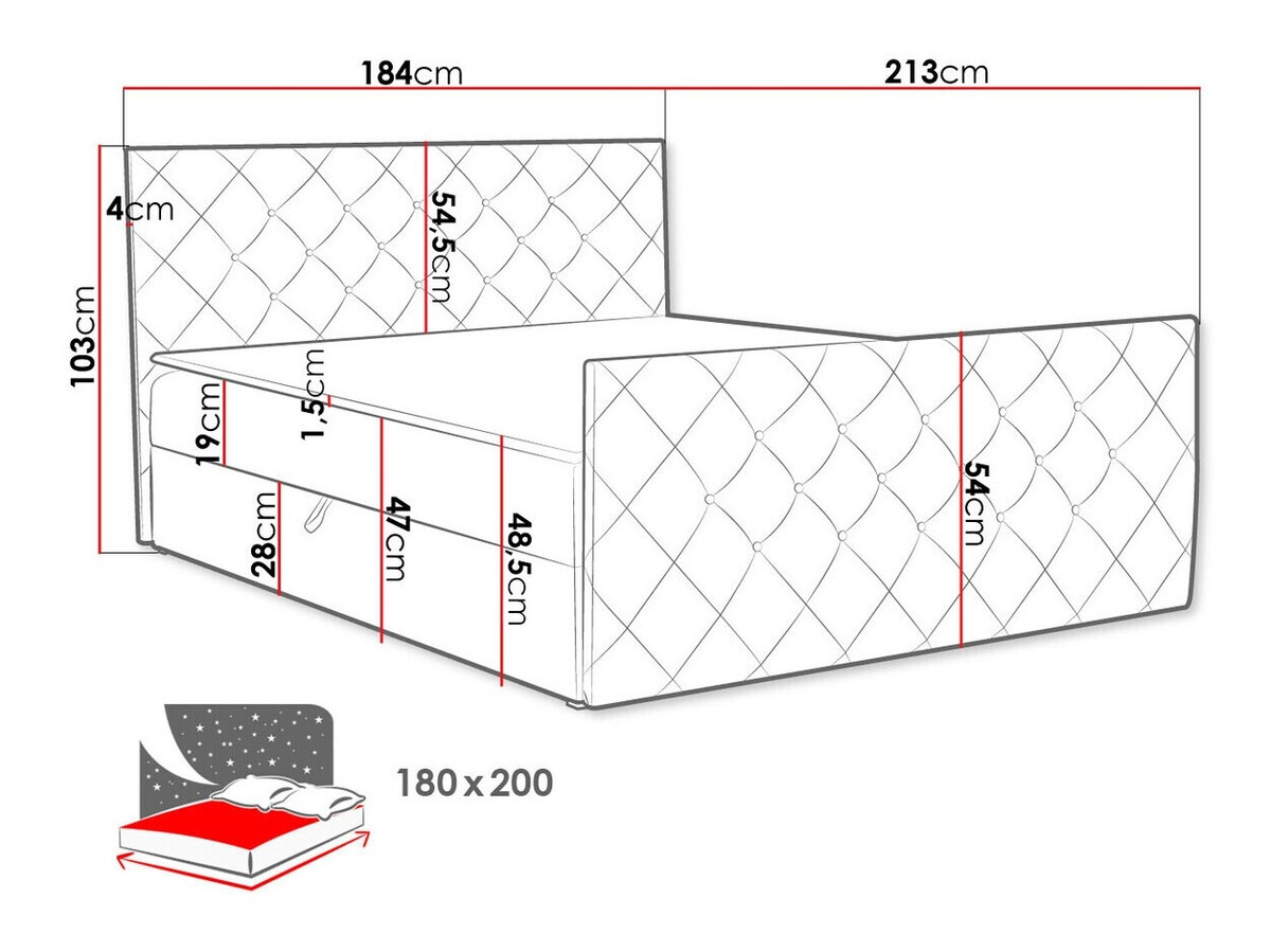 Boxspring krevet Carmen (Amor Velvet 4313)