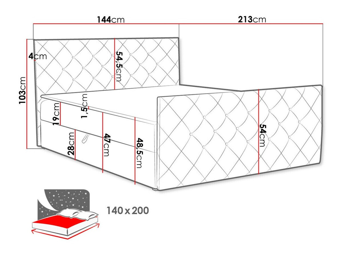 Boxspring krevet Carmen (Amor Velvet 4321)