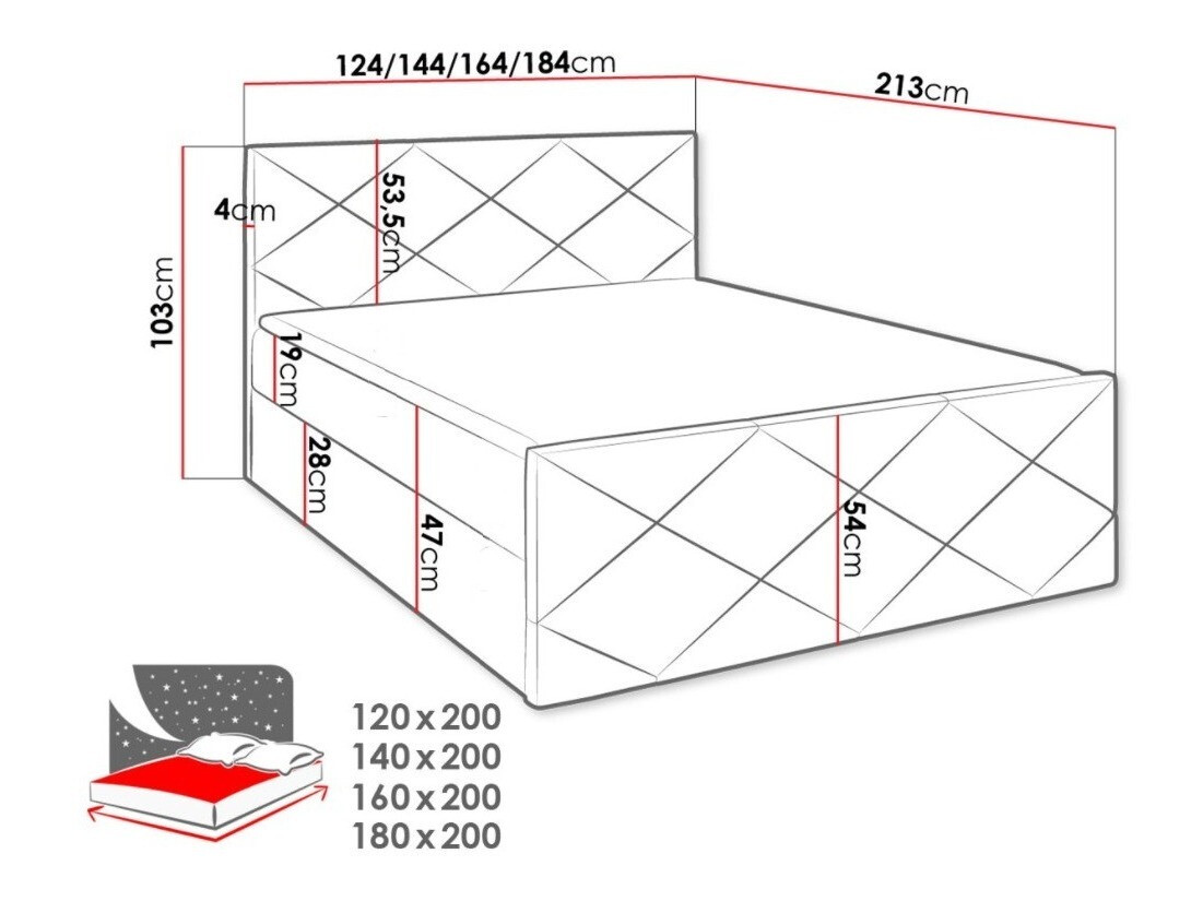 Boxspring krevet Mons (Kameleon 48)