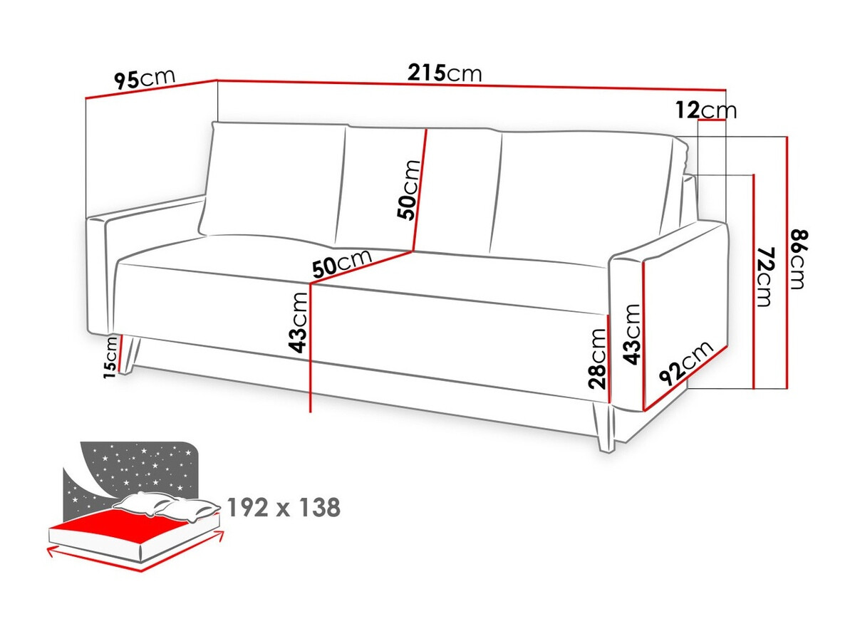 Kauč na razvlačenje Etrmoru 135