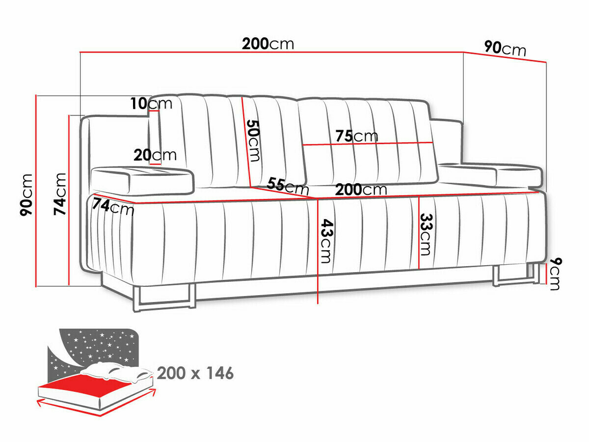 Kauč na razvlačenje Columbus 152 (Lux 06)