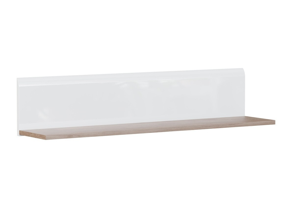 Zidna polica Revelmi 108 (Hrast + Sjajno bijela)