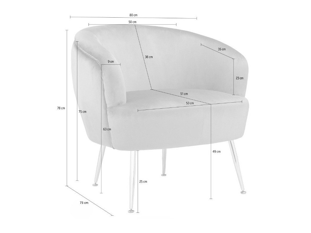 Fotelja Denton 232 (Siva + Zlatna)