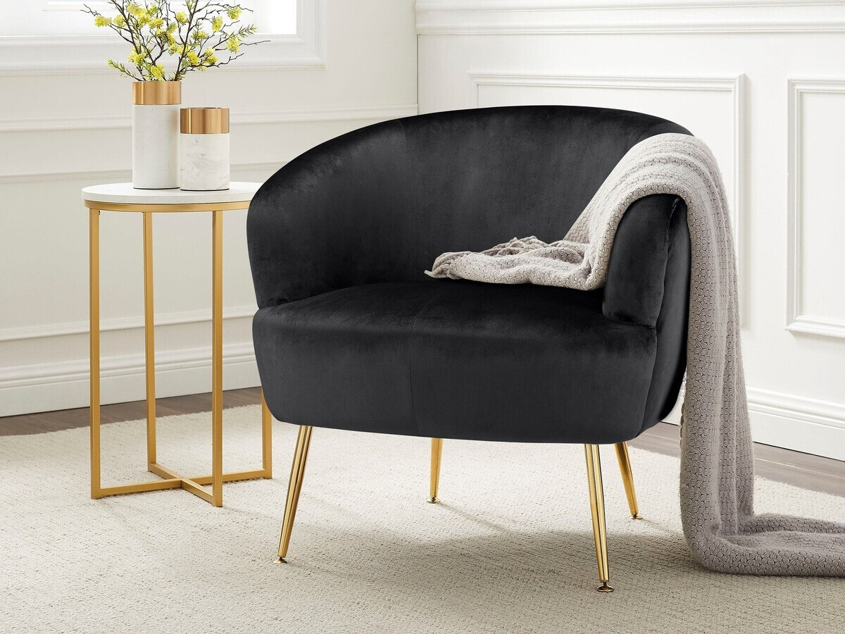 Fotelja Denton 232 (Crna + Zlatno)