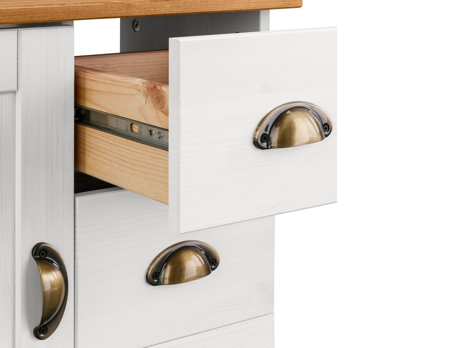 Samostojeći kupaonski ormarić za umivaonik Serelbu 101 (Bijela + Svijetlo smeđa)