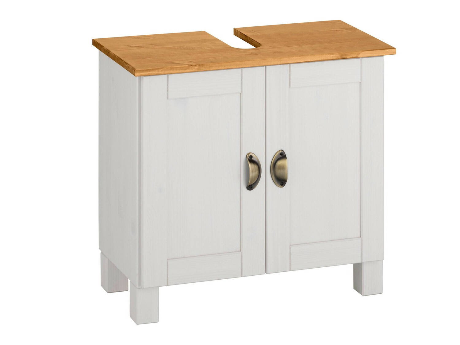 Samostojeći kupaonski ormarić za umivaonik Serelbu 103 (Bijela + Svijetlo smeđa)