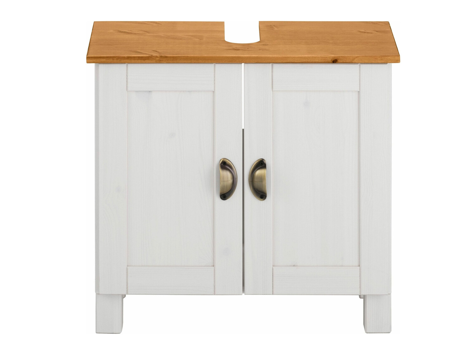 Samostojeći kupaonski ormarić za umivaonik Serelbu 103 (Bijela + Svijetlo smeđa)