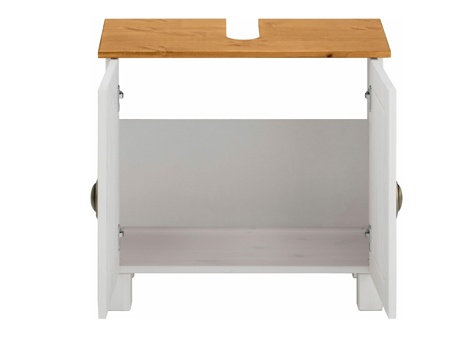 Samostojeći kupaonski ormarić za umivaonik Serelbu 103 (Bijela + Svijetlo smeđa)