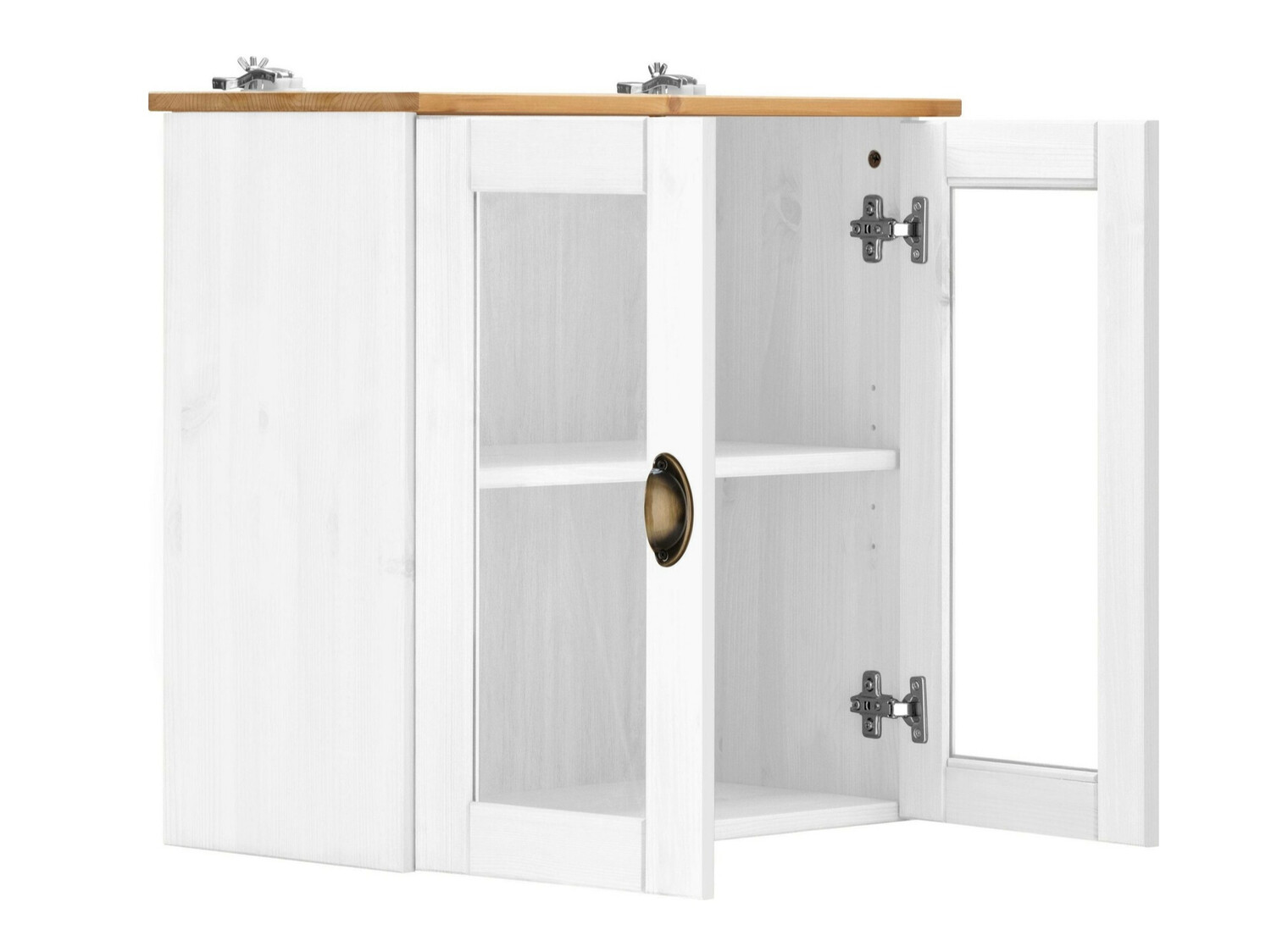 Zidni ormarić Serelbu 102 (Bijela + Svijetlo smeđa)