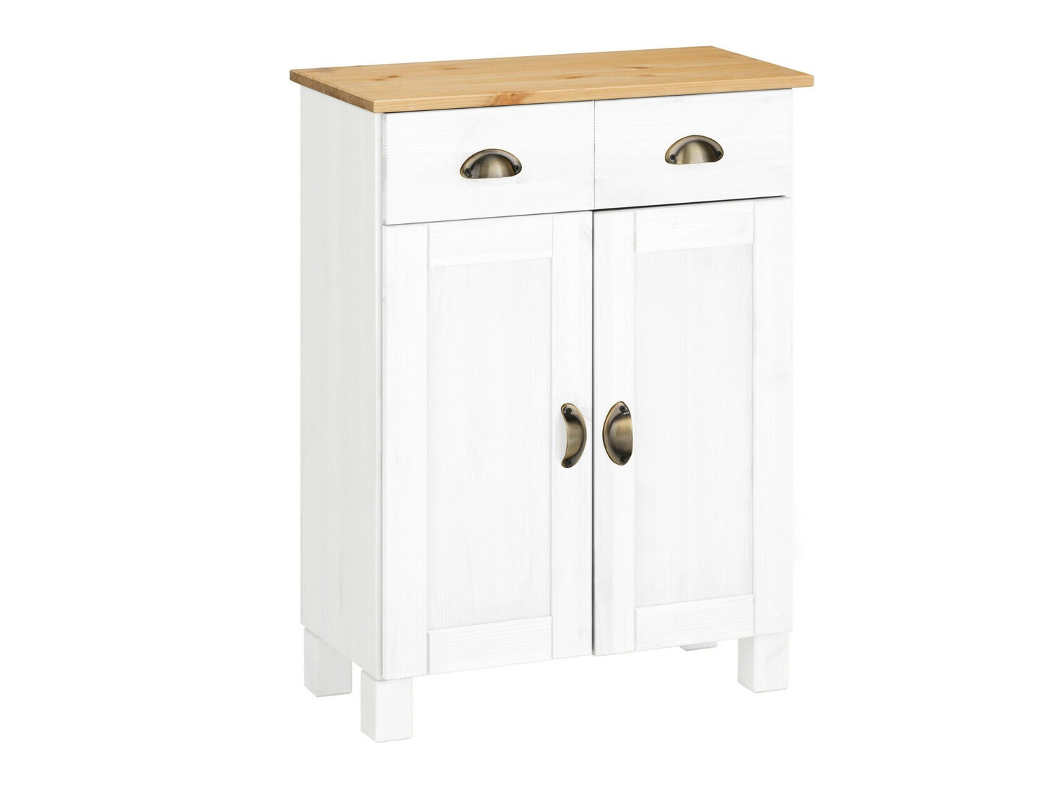 Samostojeći kupaonski ormarić Serelbu 104 (Bijela + Svijetlo smeđa)