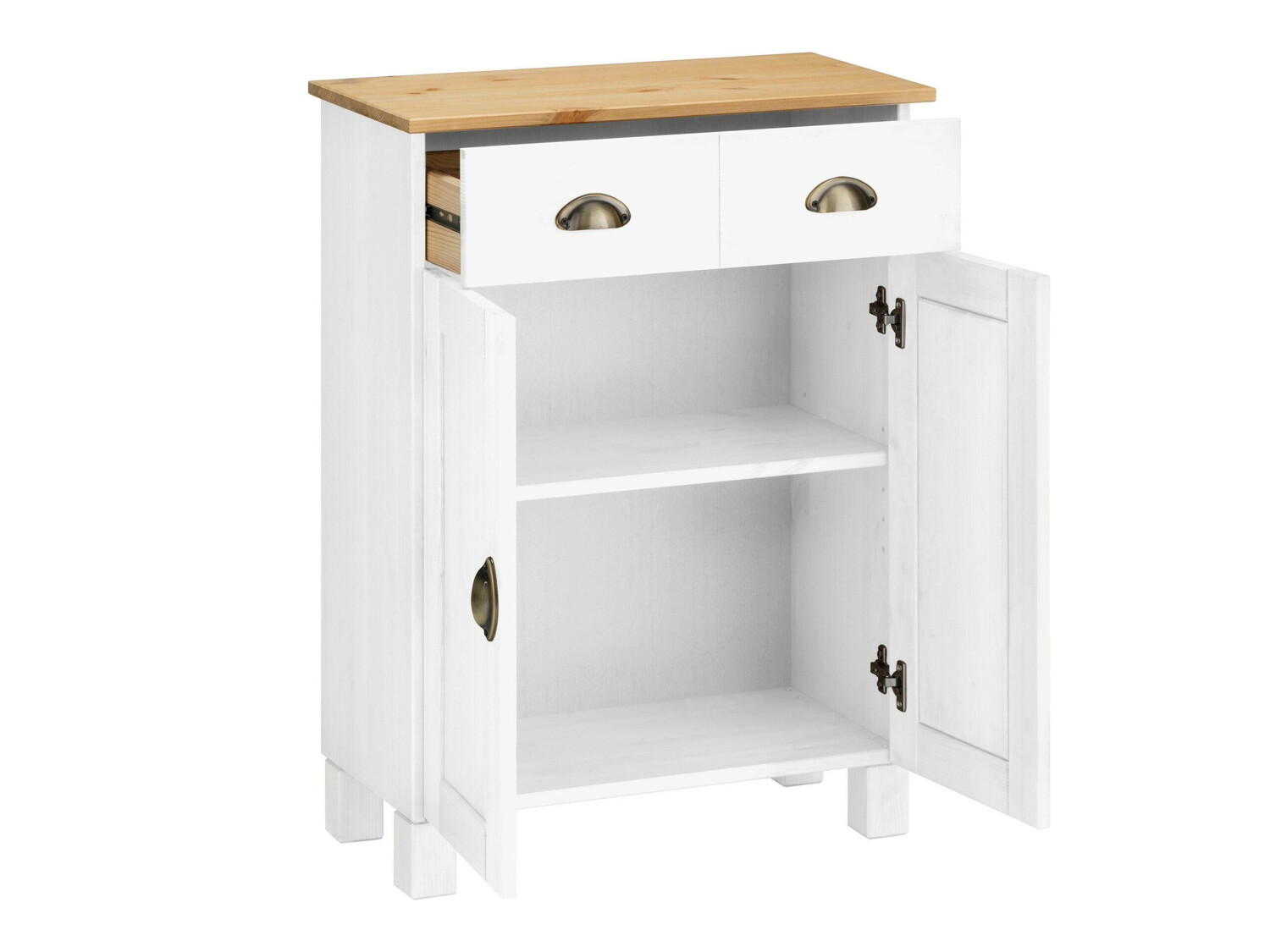 Samostojeći kupaonski ormarić Serelbu 104 (Bijela + Svijetlo smeđa)