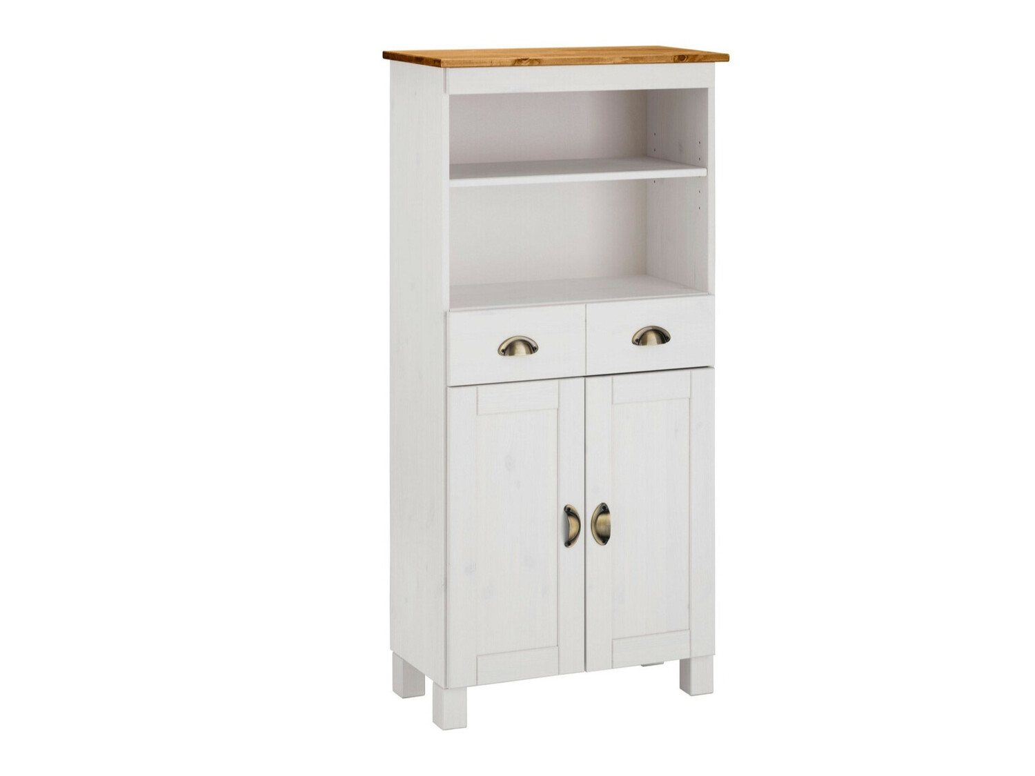 Samostojeći kupaonski ormarić Serelbu 105 (Bijela + Svijetlo smeđa)