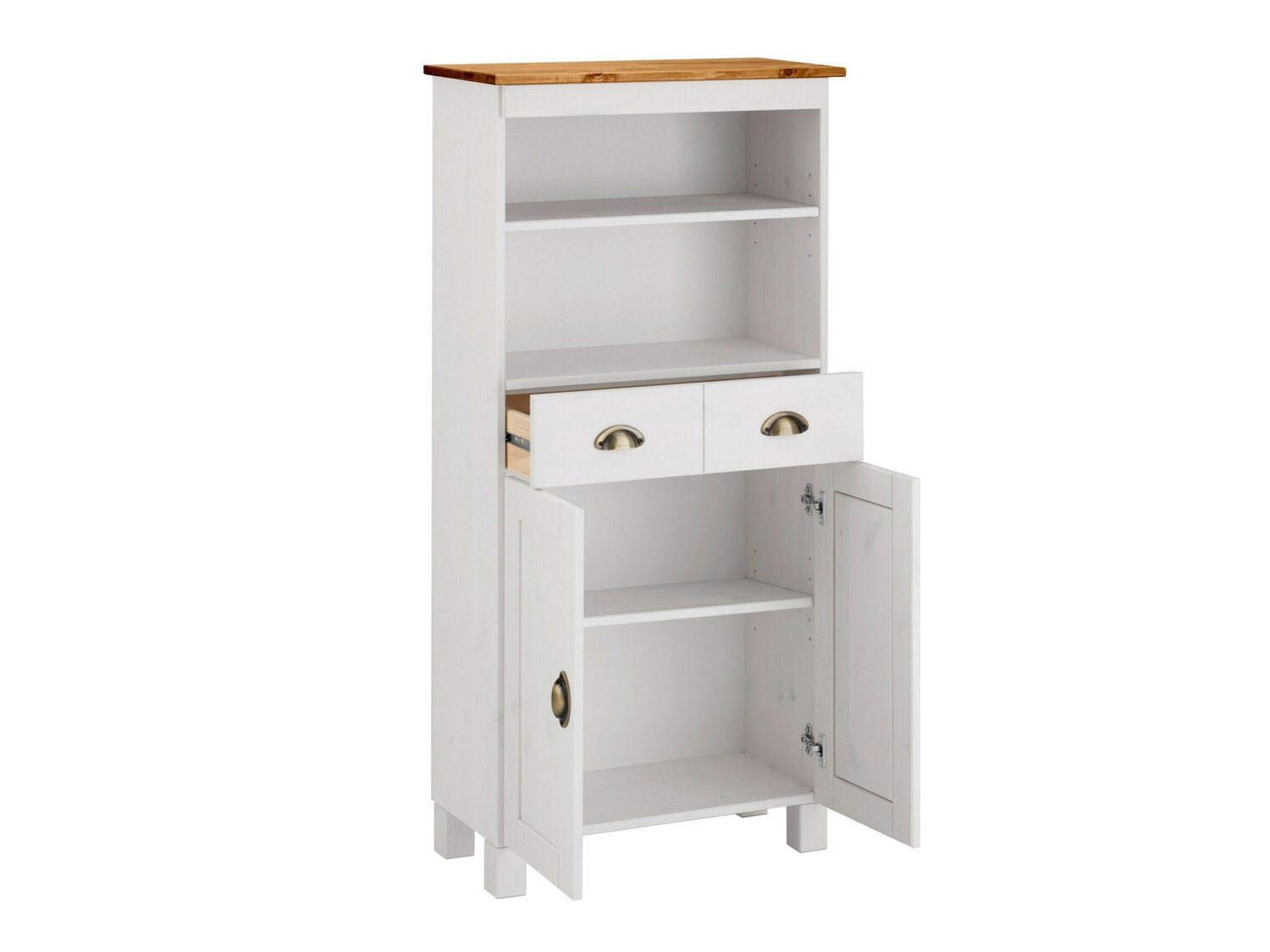 Samostojeći kupaonski ormarić Serelbu 105 (Bijela + Svijetlo smeđa)