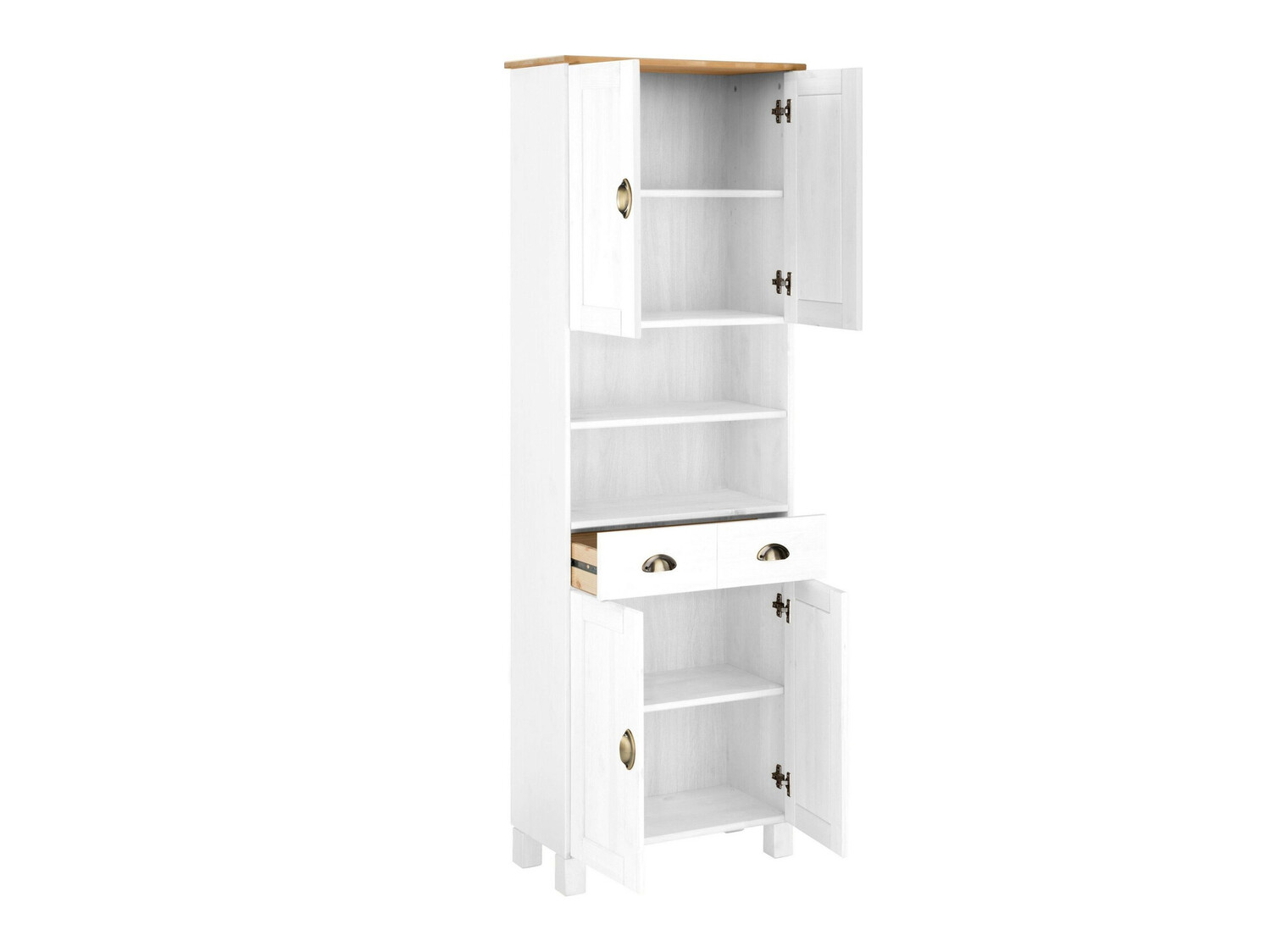 Samostojeći kupaonski ormarić Serelbu 106 (Bijela + Svijetlo smeđa)