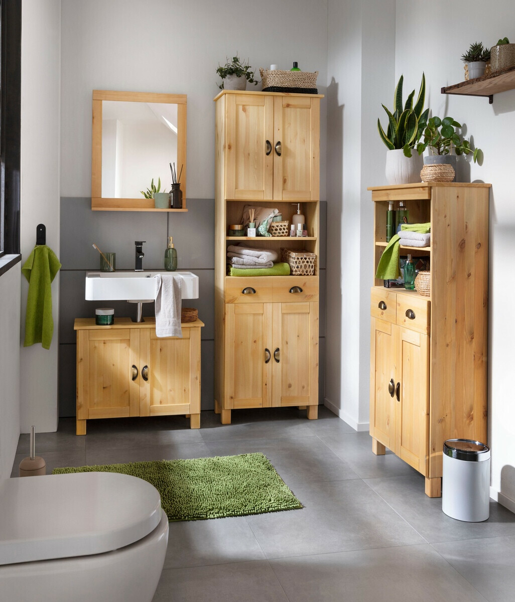 Samostojeći kupaonski ormarić Serelbu 106 (Svijetlo smeđa)