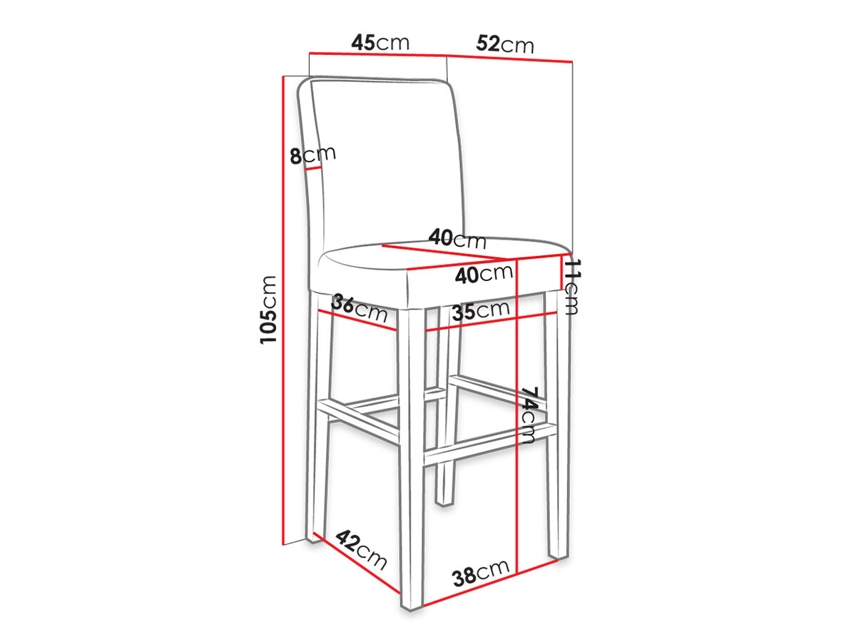 Barska stolica Racine 103 (Crna + Magic Velvet 2219)