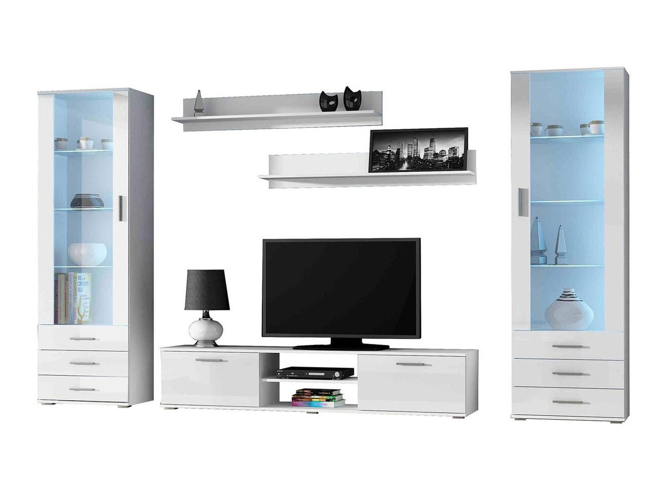 Set za dnevni boravak Tornola 109 (Bijela + Sjajno bijela)