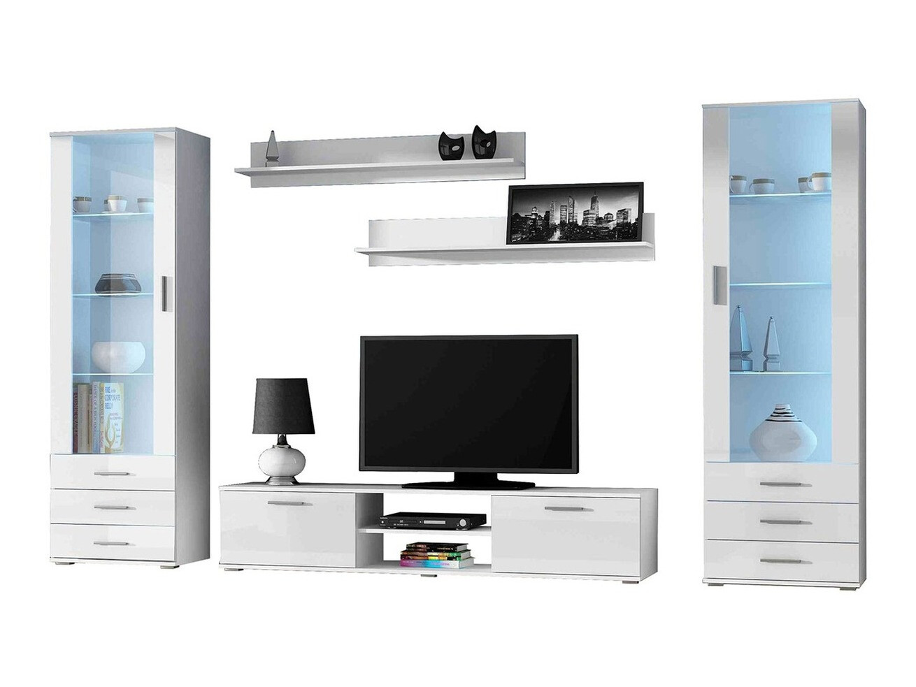 Set za dnevni boravak Tornola 109 (Bijela + Sjajno bijela)