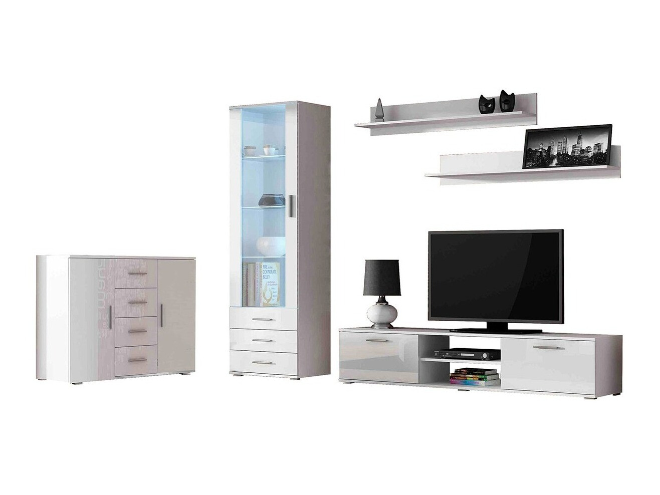 Dnevni boravak Tornola 108 (Bijela + Sjajno bijela)