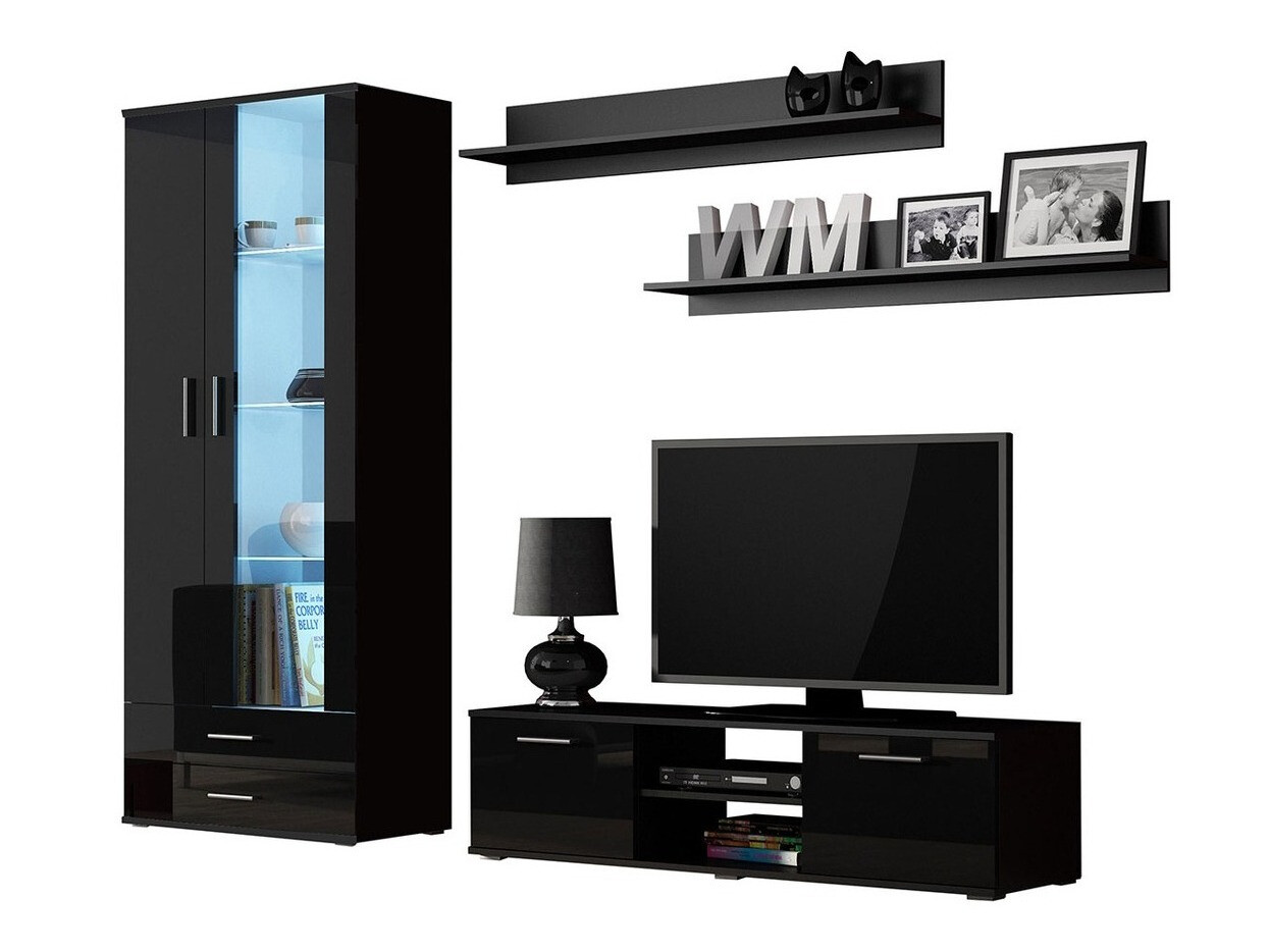 Dnevni boravak Tornola 117 (Crna + Sjajno crna)