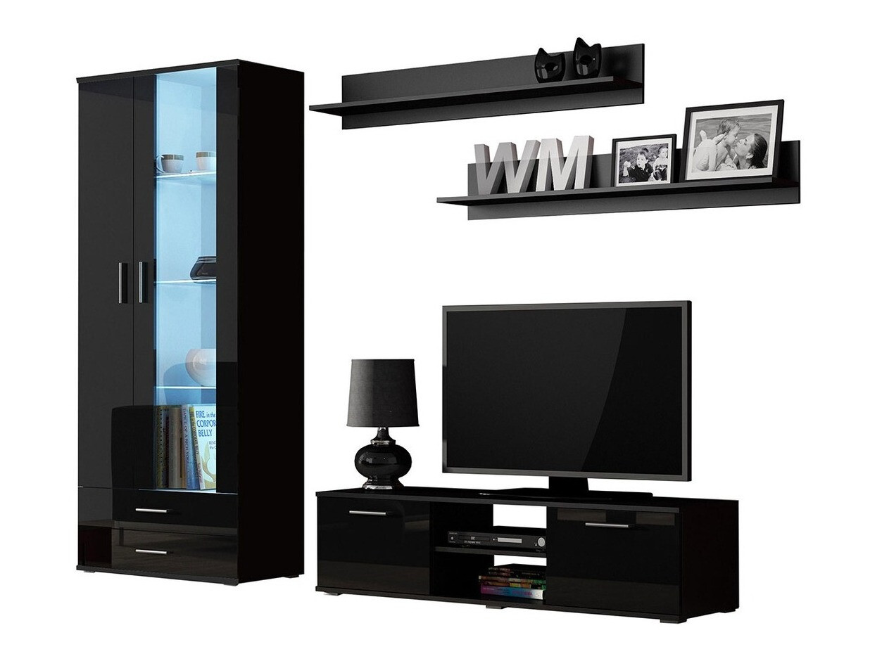 Dnevni boravak Tornola 117 (Crna + Sjajno crna)