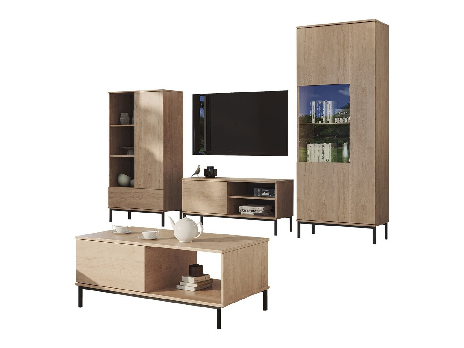 Set za dnevni boravak Lomsore 109 (Svijetlo drvo)