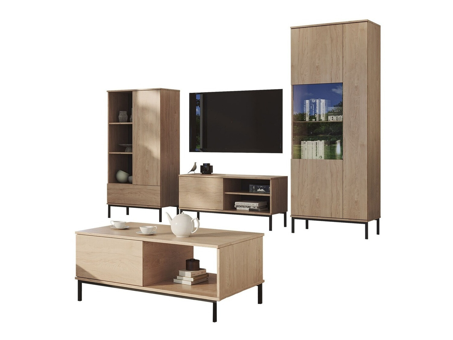 Set za dnevni boravak Lomsore 109 (Svijetlo drvo)