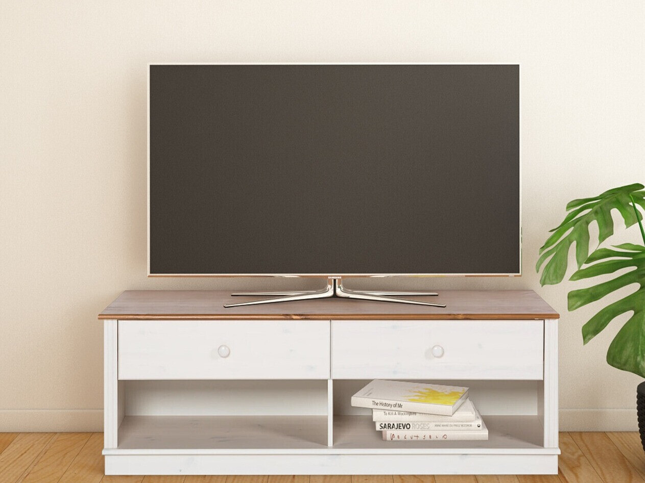 TV stol Saltoro 101 (Bijela + Hrast u boji meda)