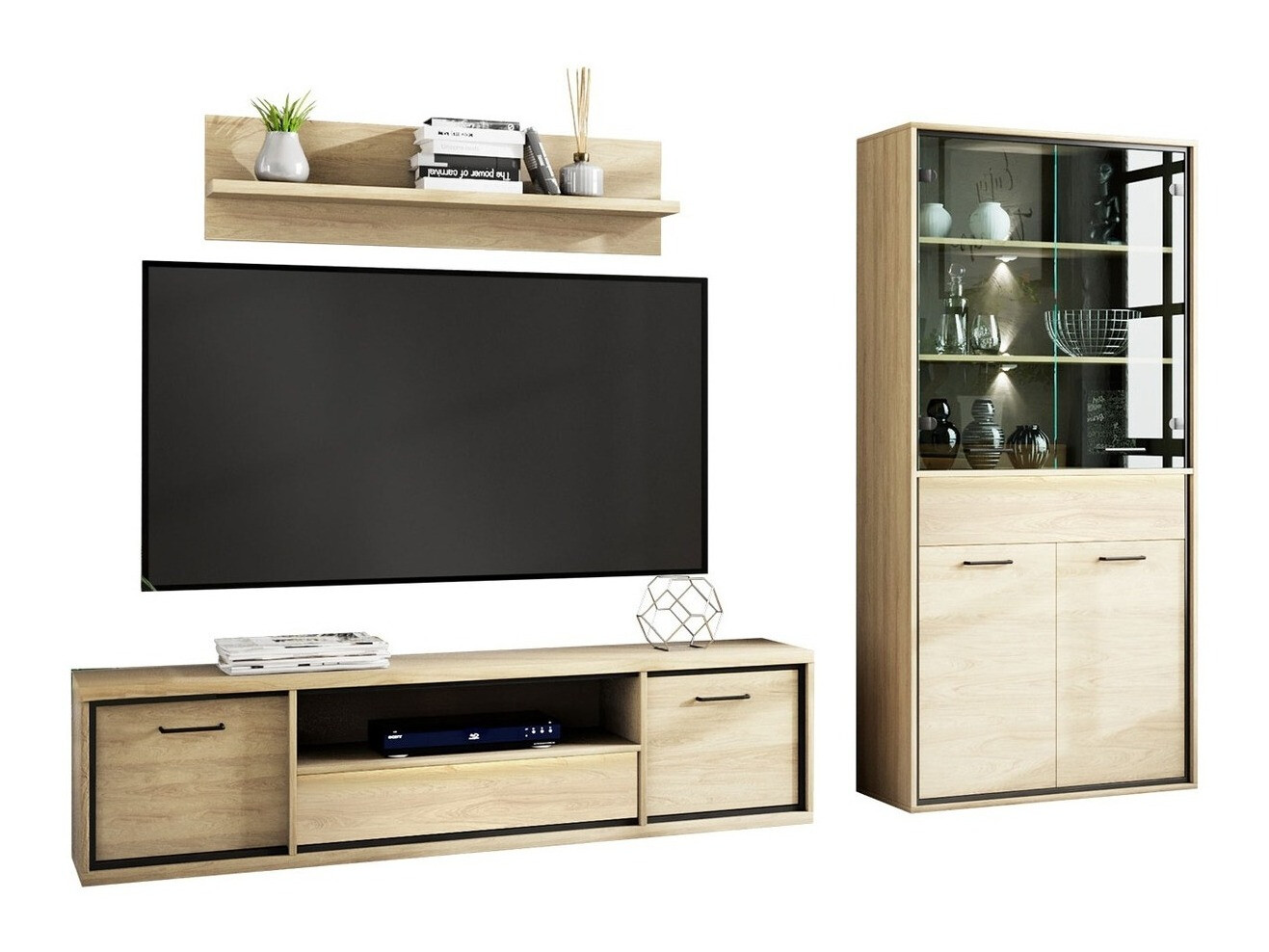 Set za dnevni boravak Etrmoni 119 (Svijetlo drvo + Hrast)