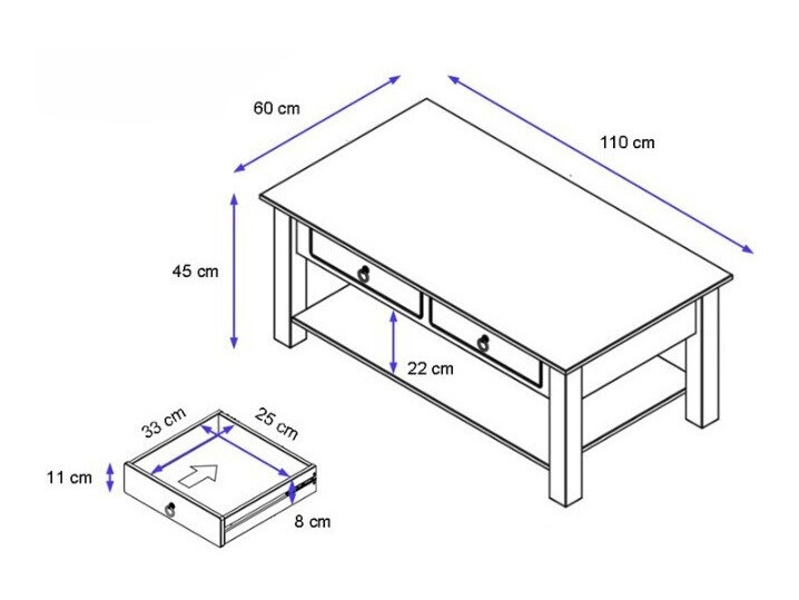 Stolić za kavu Denton 120 (Tamno smeđa)