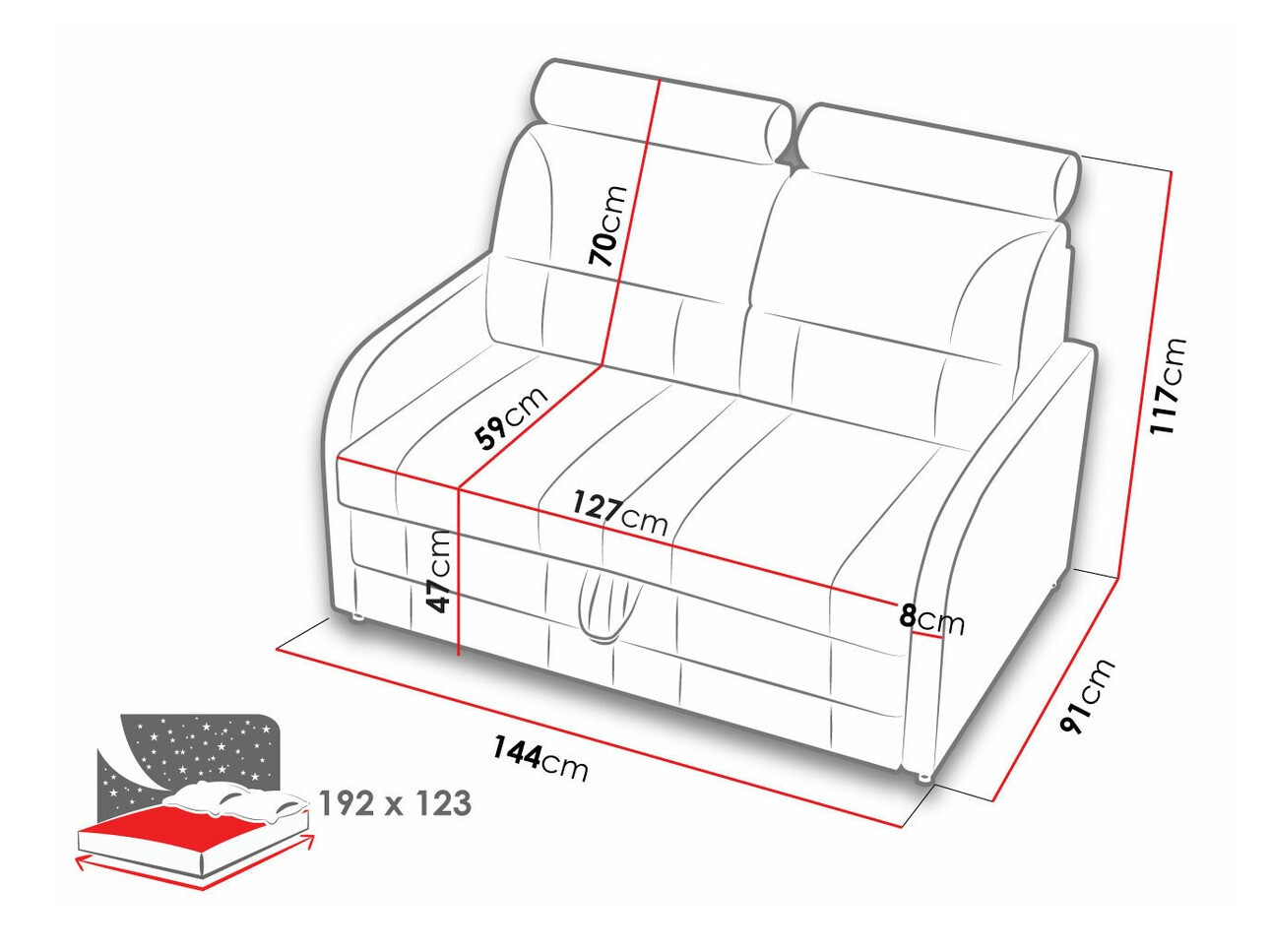 Kauč na razvlačenje Kingsport 109