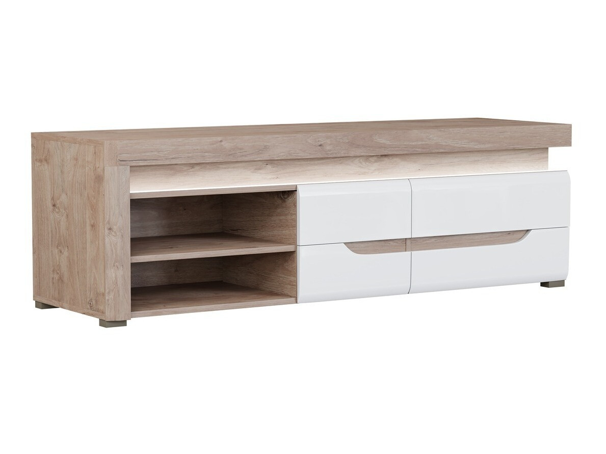 TV stol Revelmi 101 (Hrast + Sjajno bijela)