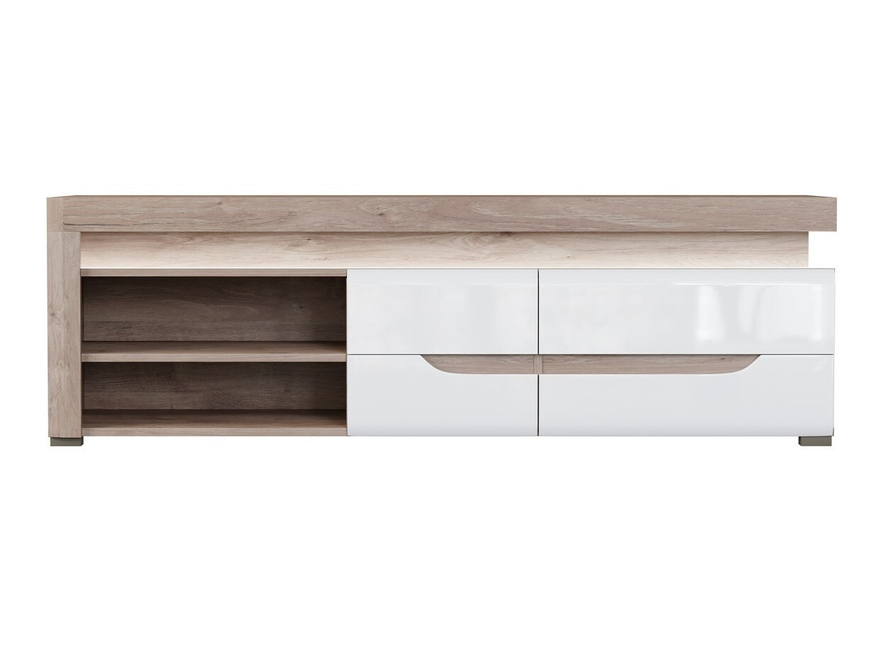 TV stol Revelmi 101 (Hrast + Sjajno bijela)