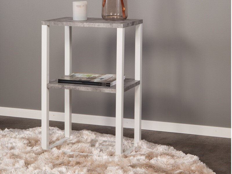 Pomoćni stolić Dallas 260 (Boja betona + Bijela)